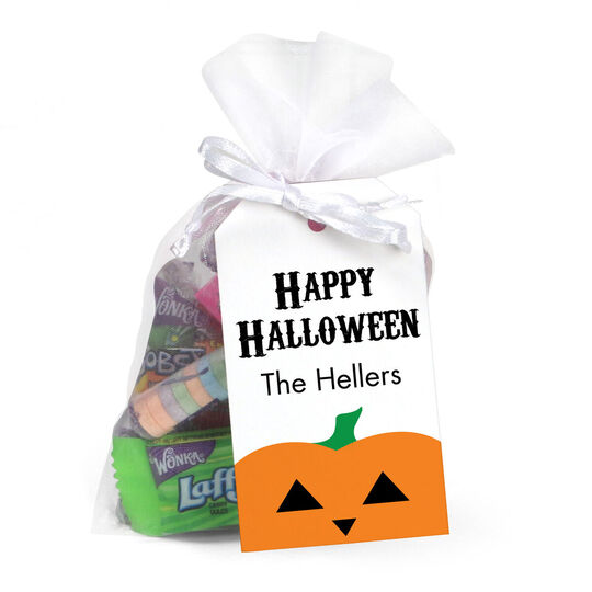 Halloween Pumpkin Hanging Gift Tags with Organza Bags